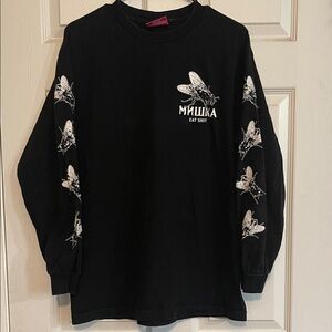 Mishka Fly Skeleton Black Long Sleeve Graphic Tee